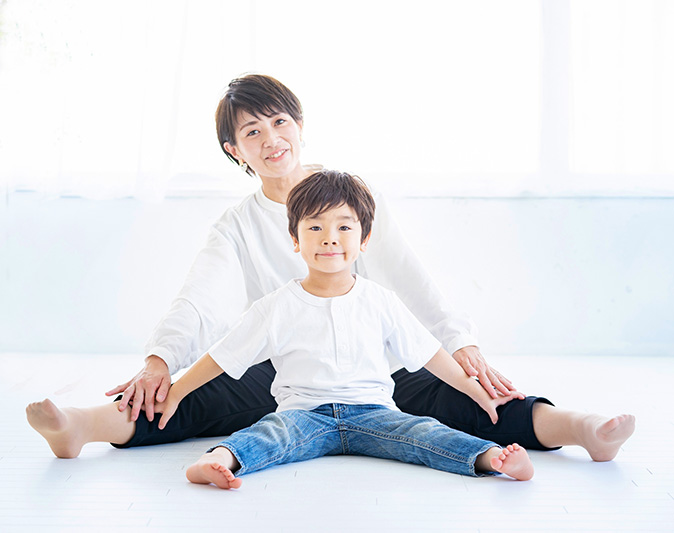 母と息子でトレーニング