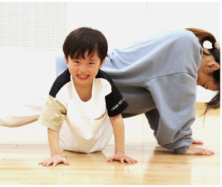 親子一緒にトレーニング
